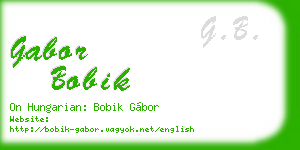 gabor bobik business card
